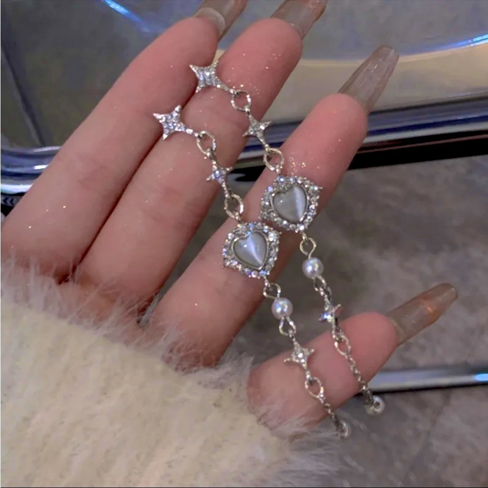 ❤️2/$15 STATEMENT BEAUTIFUL SPARKLY LONG DANGLE ELEGANT ALLOY EARRINGS